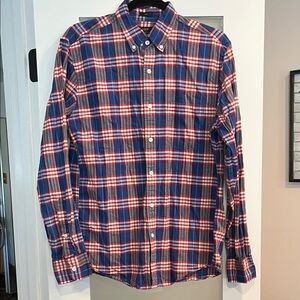 J. Crew Navy and Red Checkered Shirt